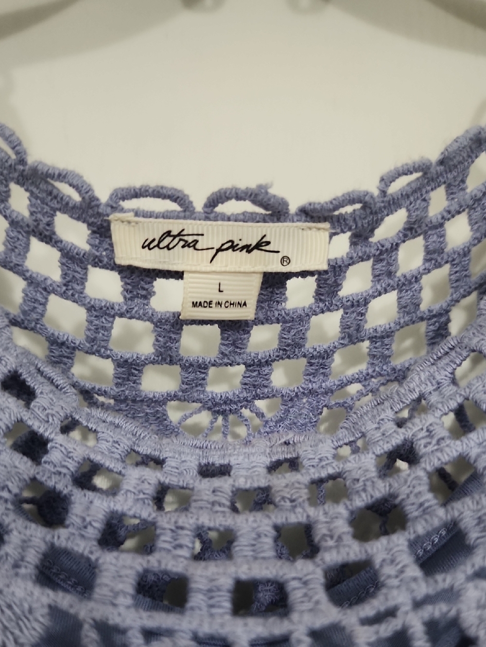Ultra Pink Crochet Lace Tunic - Lavender Blue - Picture 2 of 7